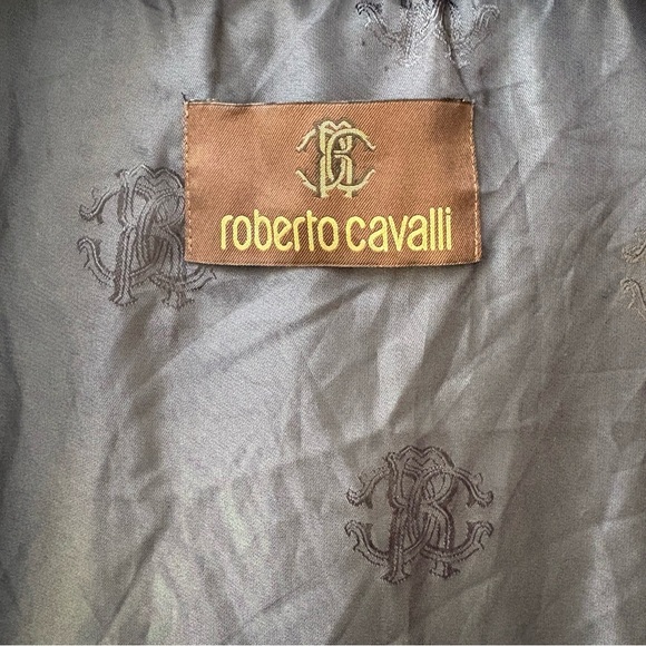 Roberto Cavalli Men’s Duck Down Puffer Vest Navy Blue Size 54 XL Hooded - Picture 7 of 14